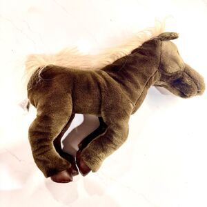 Folkmanis Horse Hand Puppet Plush 18” Brown Cream Mane Retired